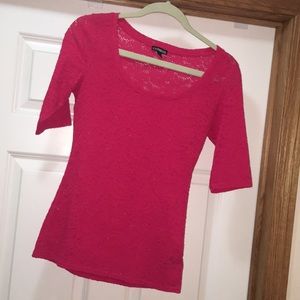 NWOT pink lace top from Express. Size S.